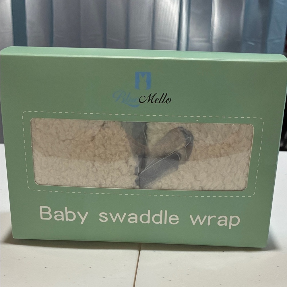 Cream and Gray Baby Swaddle Wrap